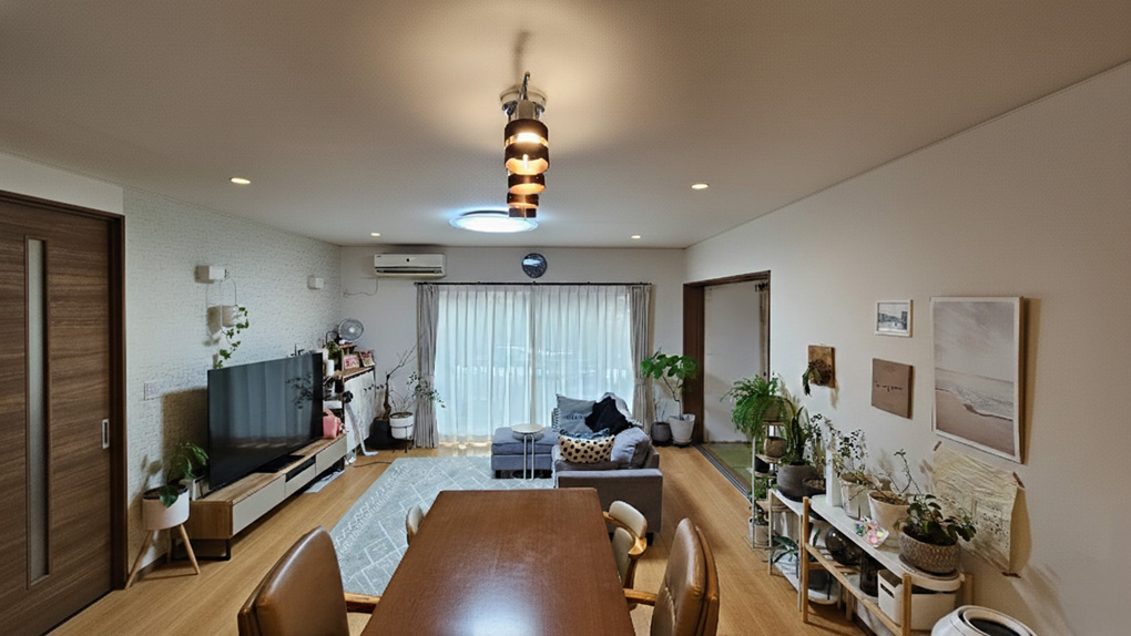 キッチンから全体を見渡せる安心のレイアウト