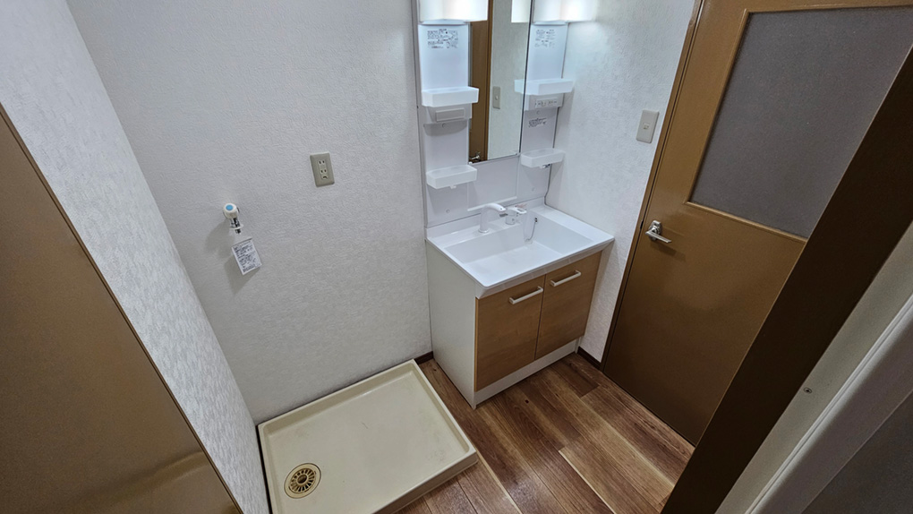 コンパクトながら機能的にまとまった使いやすい洗面空間