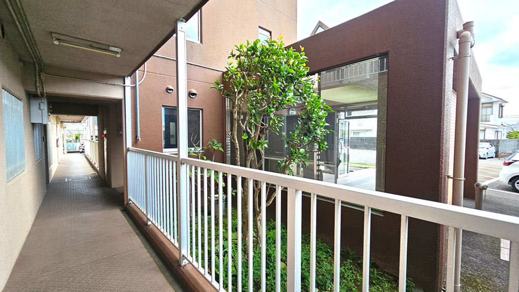 共用廊下は見通しが良く安心感のある設計